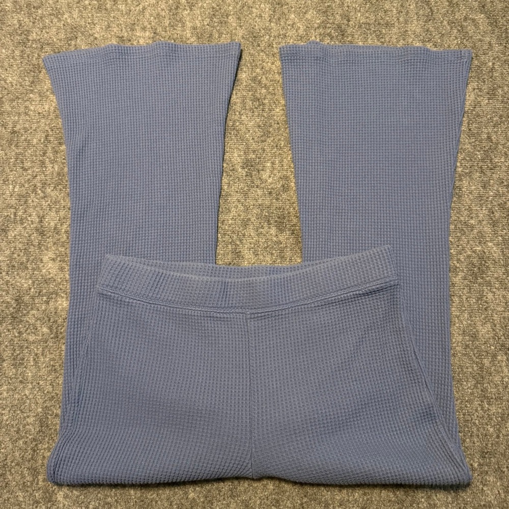 Aerie Women's XL Short Flare Leg Thermal Lounge Pants Blue